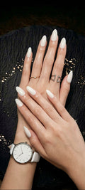 Milky White Nails — handmade press-on nails by EasyOn Nails Cyprus